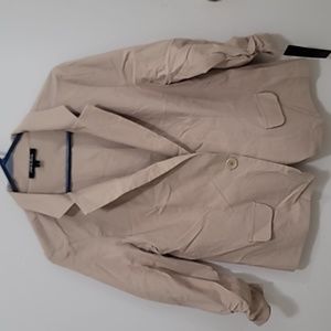 Tan 3 quarter length blazer